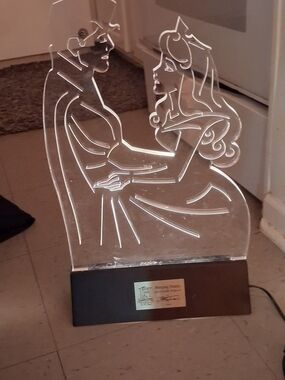 Disney Clear Acrylic Sleeping Beauty Princess and Prince Light-Up Silhouette